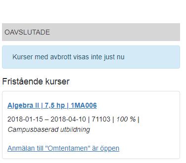 inställning för detta gjorts när aktivitetstillfället skapades.