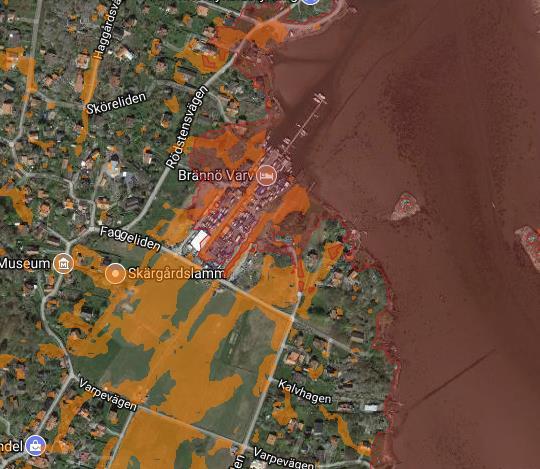 8 (14) Höa vattennivåer Planområdets norra del kan komma att påverkas av höa havsnivåer, se Fiur 5.