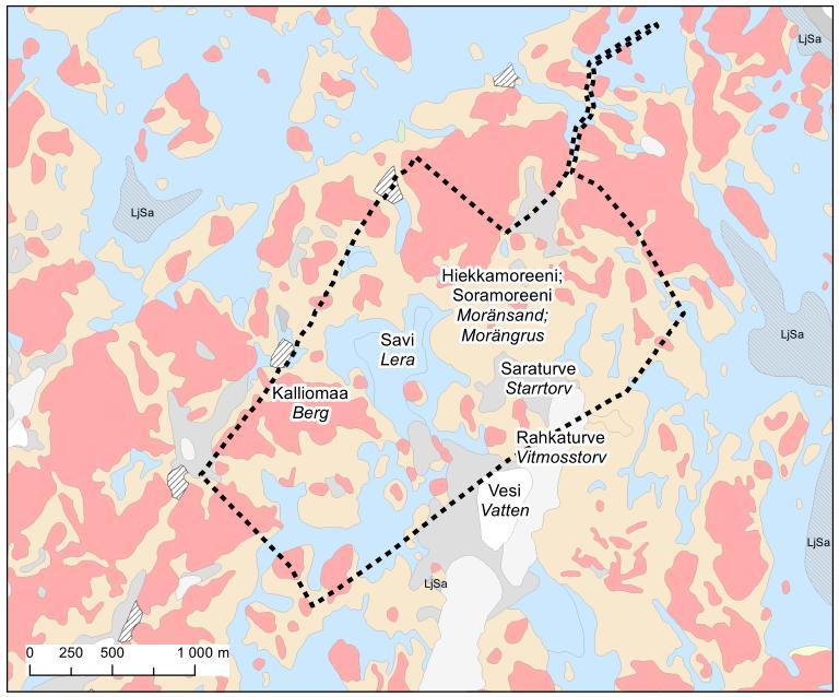 7 Figur 2-3. Jordmån (Geologiska forskningscentralen 2015). På planeringsområdet finns inga områden som är klassificerade som geologiskt värdefulla.