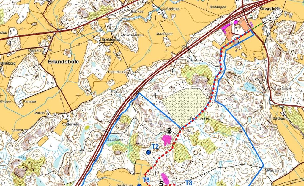 11 Figur 2-6. Planområdets värdefulla naturobjekt. Numreringen hänvisar till objektnumreringen i det här kapitlet.