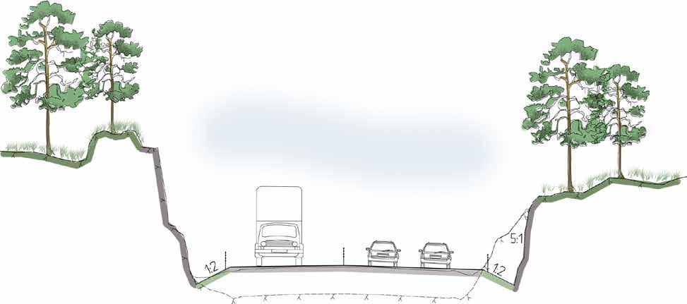 Bergskärning Inventering och okulär besiktning har utförts av de befintliga bergskärningarna utmed den aktuella sträckan av E22.