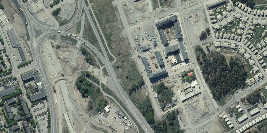 Ev skjutvall 2. Upplag av jordmassor på vägen 3. F.d. etableringsyta 4.