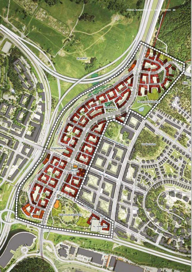 1.0 UPPDRAG OCH SYFTE Västra Ursvik utgör den västra delen av stadsutvecklingsprojektet Stora Ursvik, Sundbybergs Stad, inom vilket bostäder för ca 17 000 personer planeras att byggas fram till år