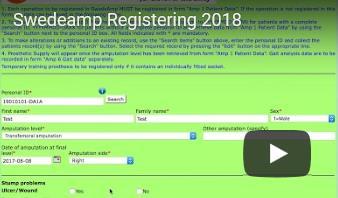 REGISTRETS UPPBYGGNAD Registret beskriver vårdkedjan i olika steg och innefattar patient- och amputationsdata, protesdata, patientens situation före och efter amputationen samt rörelsedata.