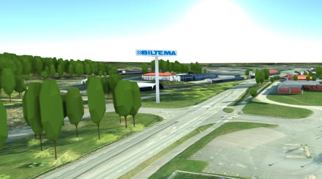 Illustration av skyltpylon på 27 meter från Stobyvägen. I bortre ände av väg syns skyltpylon på 10 meter. Riksintressen och förordnanden Planförslaget inskränker inte på något riksintresse.