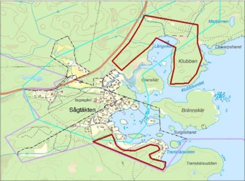Sågtäkten Sågtäkten omfattas av två föreslagna LIS-områden, ett vid Långviken och det andra mot Transkärsviken.