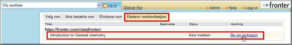 rummet visas under fliken Ansök till