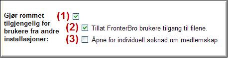 Låt oss titta på detaljerna här: (1) För att ge tillgång till ett rum för en annan installation måste detta alternativ vara markerat.