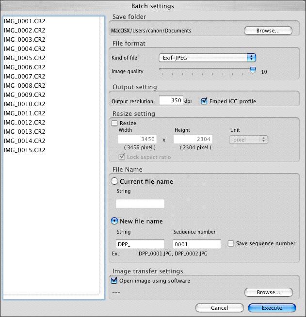 Överföra satsvis till sprogram Du kan överföra flera till ett bildbehandlingsprogram samtidigt. Till skillnad från [Transferring a RAW Image to Photoshop/Överföra en RAW-bild till Photoshop] (sid.