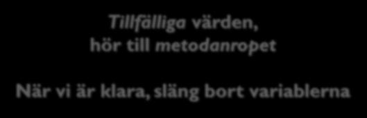 Tillfälliga värden, hör till