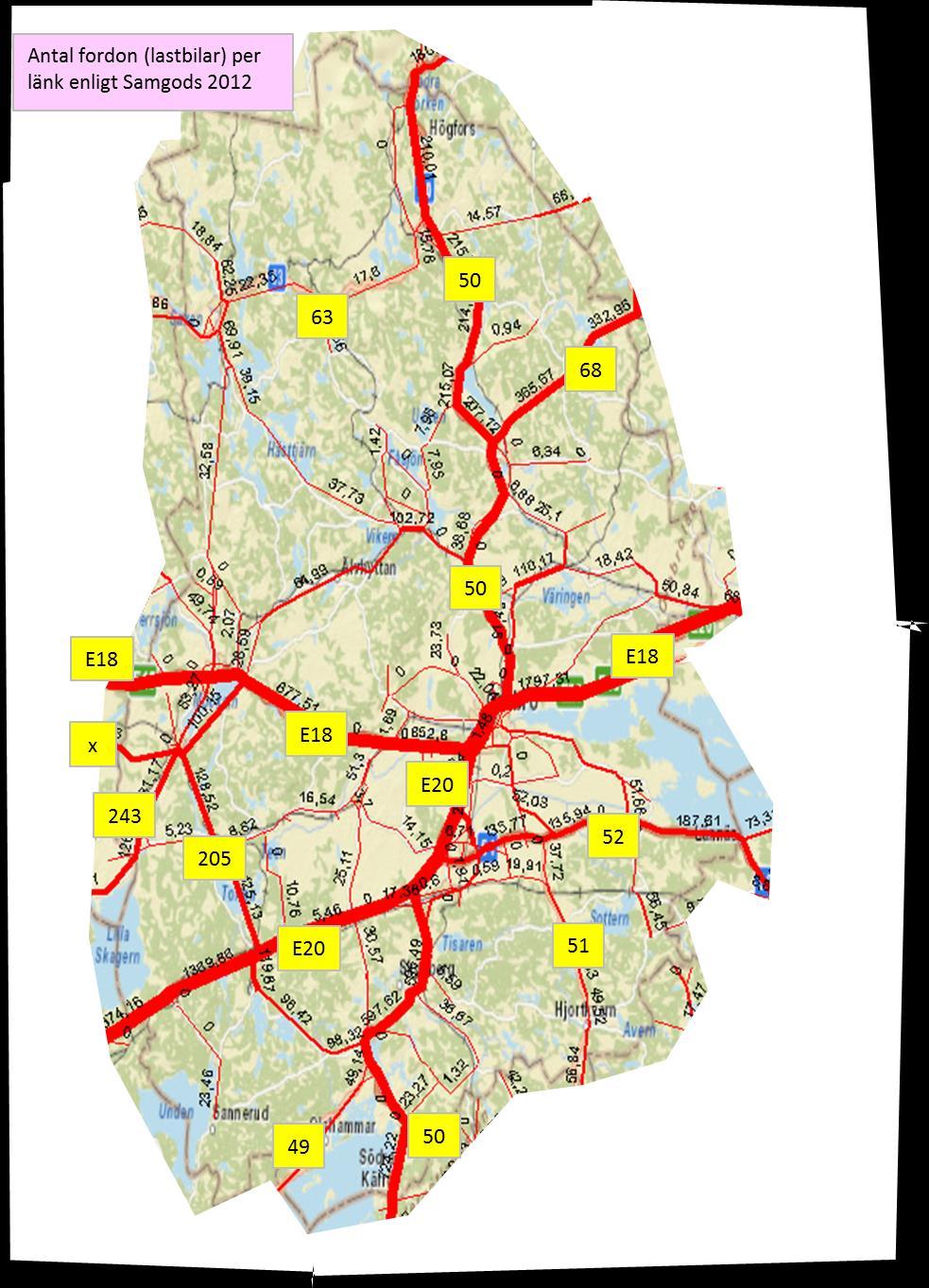 Figur 11: Samgods flödeskarta för Örebro