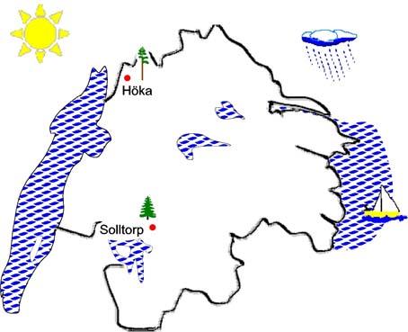 Sammanfattande bedömning för Östergötlands län 2007/08 I Östergötlands län finns två aktiva lokaler inom Krondroppsnätet (Tabell 1). Båda lokalerna har varit aktiva i 12 år.