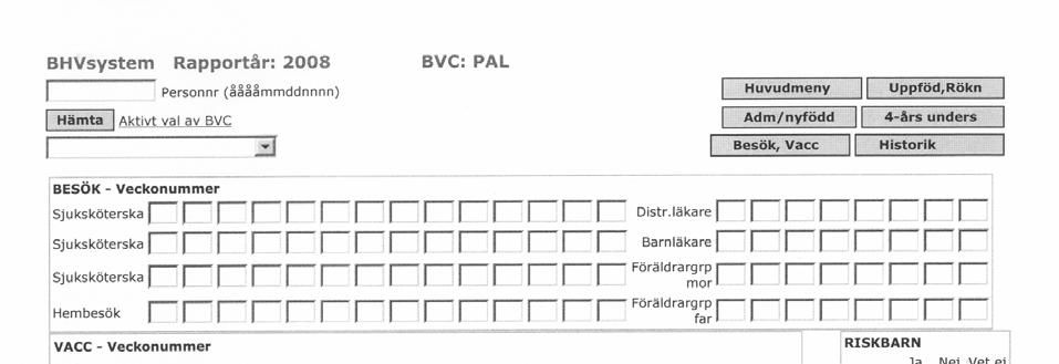 Besök, Vacc Adm/nyfödd 58