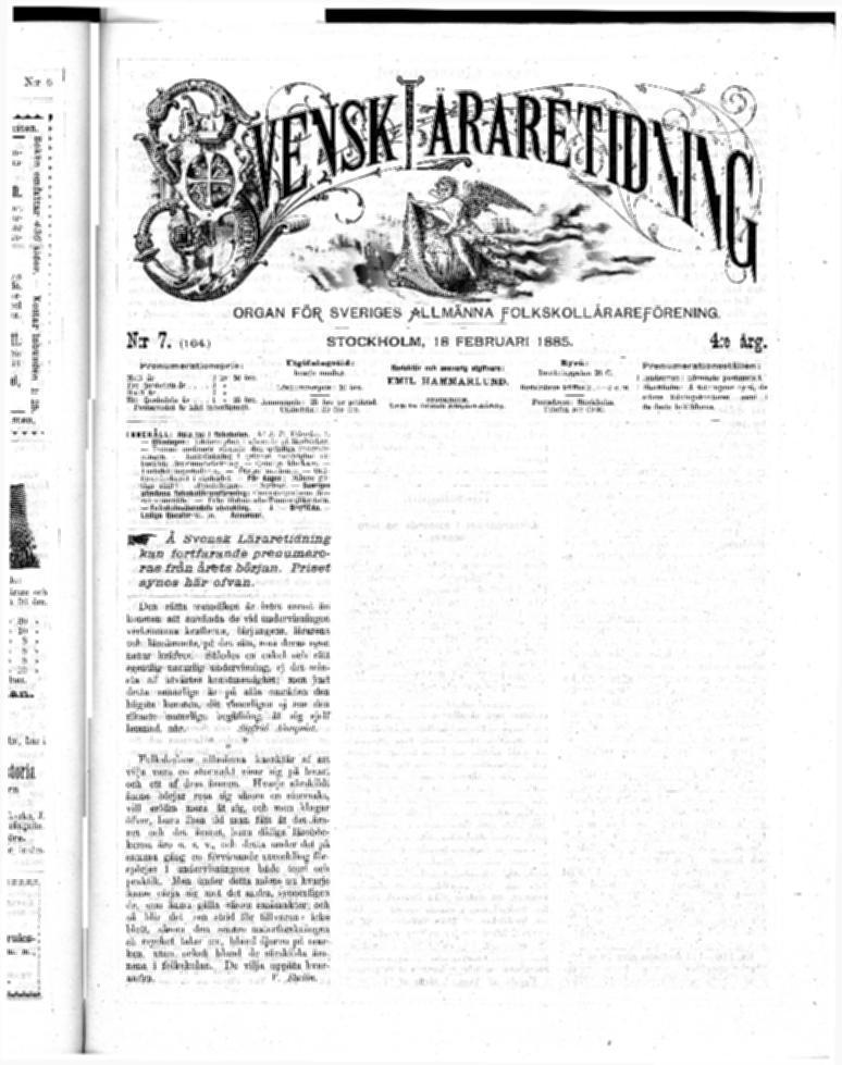 Hela tal i folkskolan. Af./. P. Veländer. 1. Första årskursens planläggning.