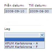 i menyn, skriver in ett nytt lösenord, som du För att gå vidare med matchfaktarapporteringen klickar du nu på och sedan väljer du aktuellt lag genom att klicka