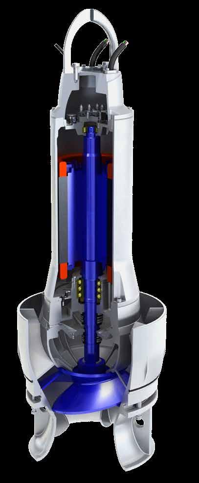 Vanliga användningsområden Den dränkbara låglyftarpumpen typ ABS AFLX utrustad med Premium Efficiency IE3-motor är konstruerad för pumpning av stora volymer processvatten eller avloppsvatten med