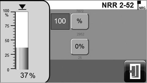 Idrifttagning Ställ in mätområdet för nivåelektrod NRG 2.-.. Genom att trycka på knappen öppnar man parametersidan för nivåelektroden. A NRR 2-5. Endast nivåelektrod NRG 2 -.