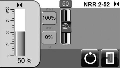 Idrifttagning Endast NRR 2-52: Kalibrera potentiometer för indikering ventilposition Genom att trycka på knappen öppnar man reglerventilens parametersida.