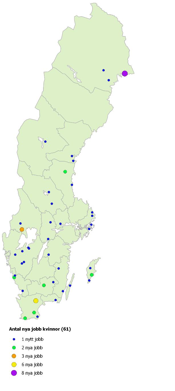 KAPITEL 6 STÖD TILL GÅRDSBASERADE VERKSAMHETER INOM LIVSMEDEL Flest jobb har skapats i Norrbotten Norrbotten, Skåne och Västra Götaland är de län med flest antal nya jobb.