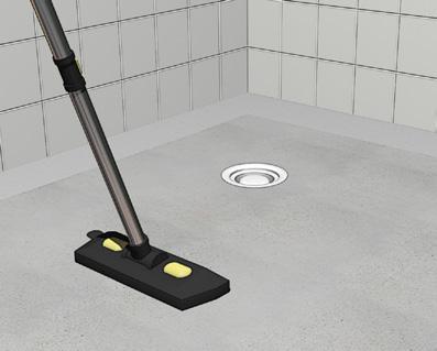 8 BYGGMAX ROLLBART SYSTEM FÖR VÅTRUM GOLV 1 GOLV SÄKERSTÄLL OCH RENGÖR Säkerställ att underlaget stämmer överens med gällande regler, BBV, inför applicering av Byggmax rollbart system.