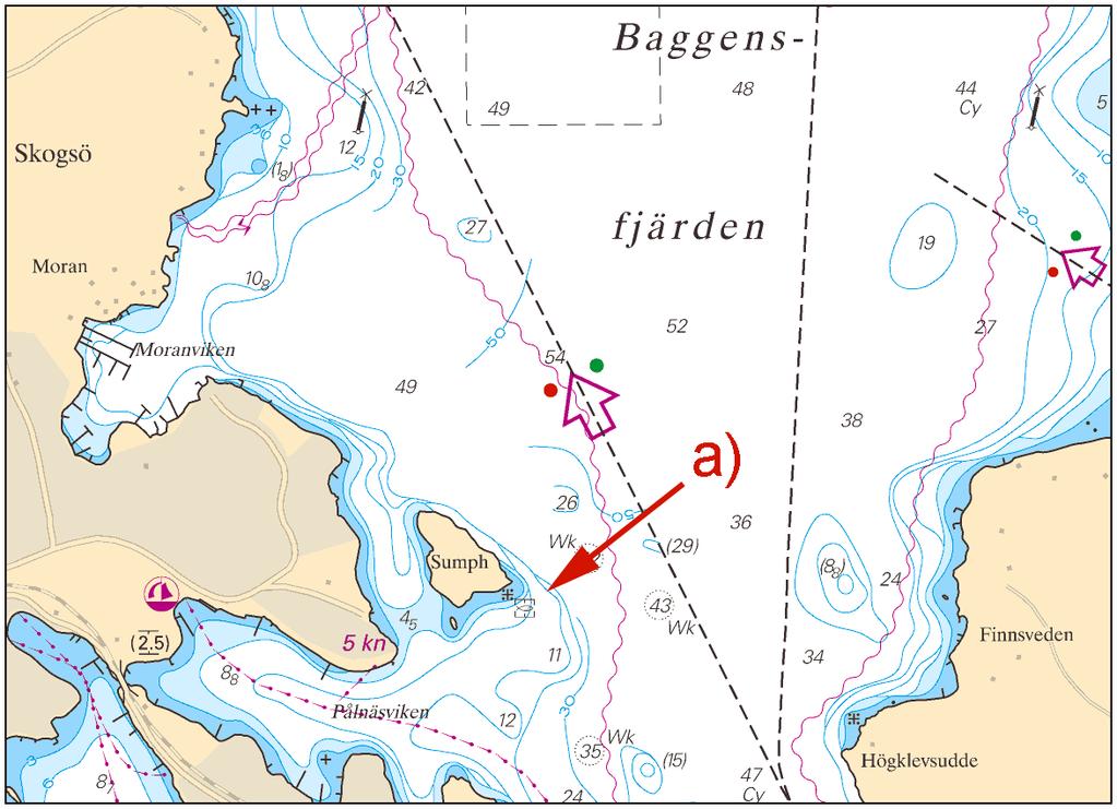 2016-08-11 4 Nr 611 Inför symbol för marin odling a) - l) a) 59-17,291N 018-18,839E Baggensfjärden b) 59-15,667N 018-21,991E Norrör c) 59-15,278N 018-19,729E Erstaviken - Torskholmsgrynnan d)