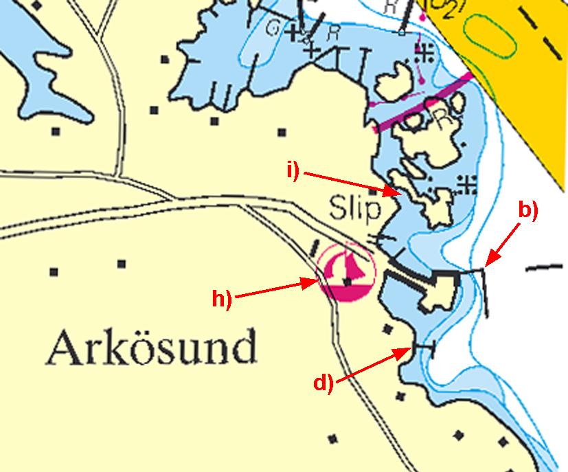 9 Nr 267 * 5759 Sjökort/Chart: 621 Sverige. Norra Östersjön. Arkösund. Nya båtbryggor. Gästhamn. Två nya pontonbryggor för gästande båtar har lagts ut i Arkösund.