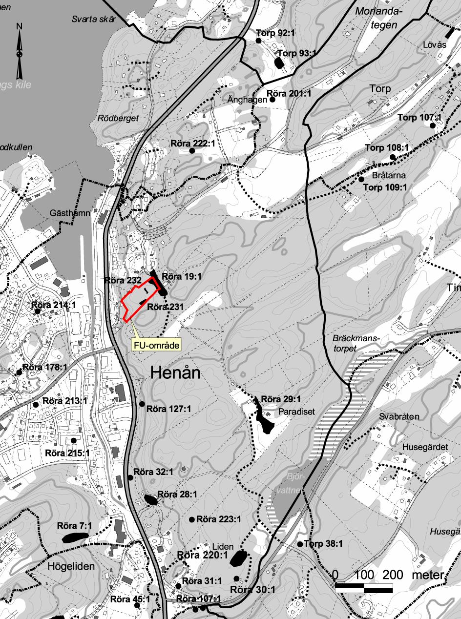 Henån 1:62 7 Figur 2: Utdrag ur digitala fastighetskartan Orust kommun, skala 1:10 000, med