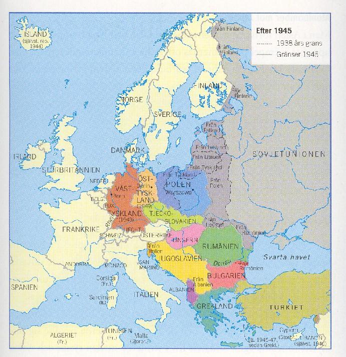 självständiga efter första världskriget. Dessa stater var Estland, Lettland, Litauen, Ukraina och Bessarabien. Kartan ändrades drastiskt än en gång.