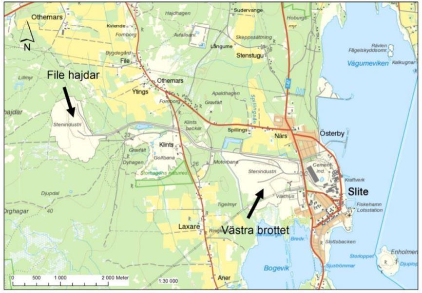2017-12-13 7P07794 7 (44) Information har tillhandahållits av Cementa AB i Slite och Region Gotland för att bestämma förutsättningarna.