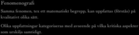 Teaching systems of linear equations in Sweden and China: What is made possible to learn? http://gupea.ub.gu.se/dspace/handle/2077/17286 Frågeställningar Hur hanteras samma matematikinnehåll i olika klassrum?