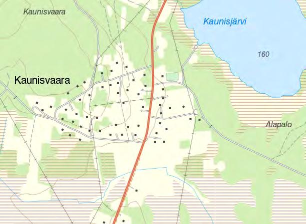 Kaunisvaara In mot byn Kaunisvaara går ledningen över gamla uppodlingar som är potentiellt attraktiva jaktområden för både Lappuggla och jorduggla.