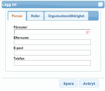 Inga uppgifter utöver skolan/förskolans namn ska läggas in. Bortse alltså från resterande fält. Klicka på Spara.