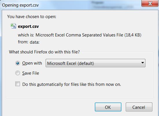 För att få listan i Excel, klicka på Exportera till Excel (se pil i bild ovan). Export av data från en rapport genererad i VFU-webb till Excel görs alltid i ett.