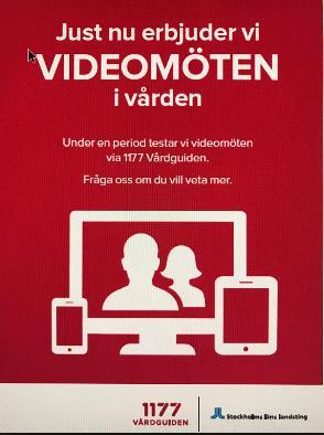 Videomöte SLL Syfte: ge invånare och vårdpersonal i SLL möjlighet att pilottesta videobesök i vården där patienten loggar in via 1177 Vårdguidens e- tjänster.