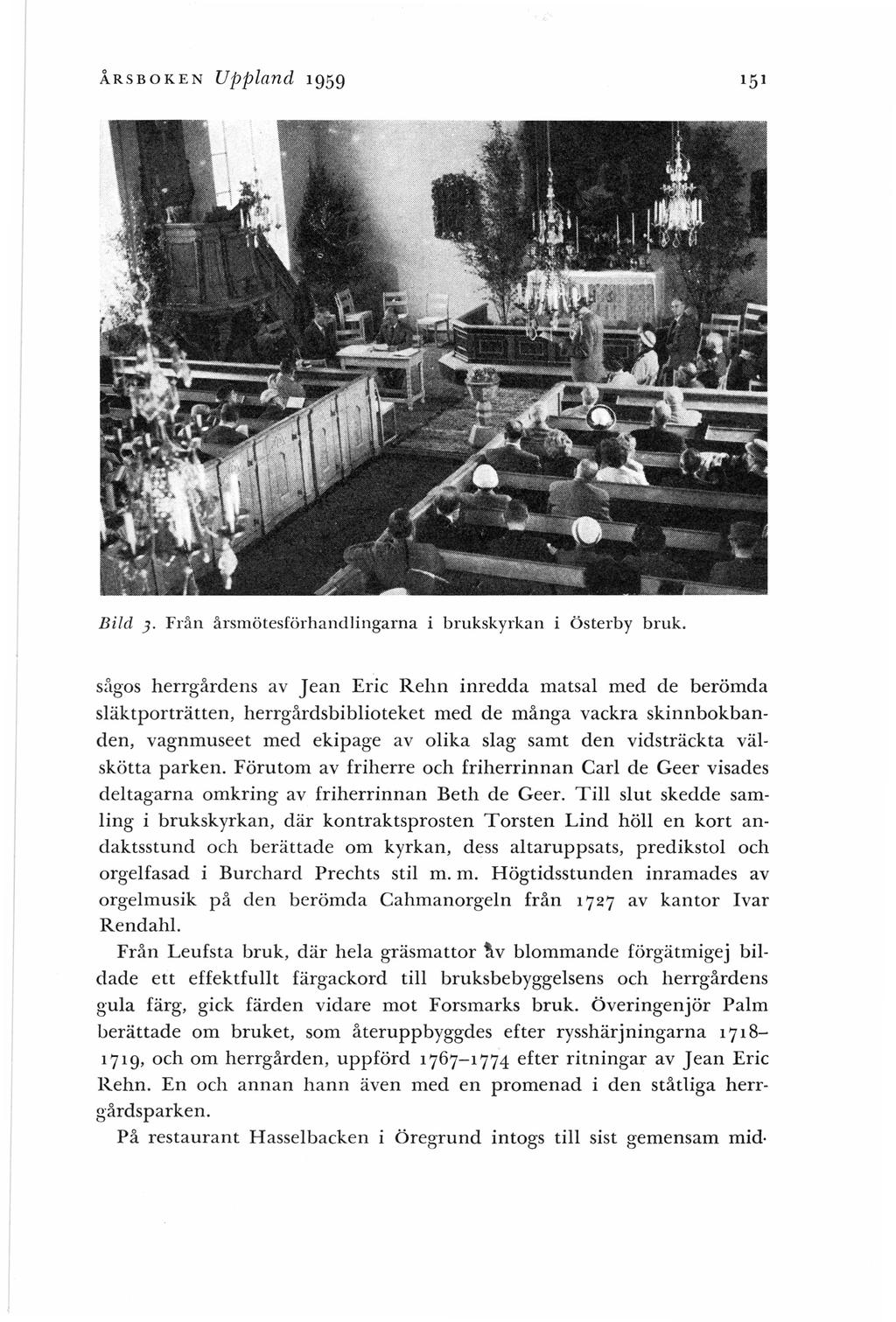 ÅR S BOK EN UjJpland 1959 B i ld 3. Från årsmötesförhan<llingarna i brukskyrka n 151 österby bruk.