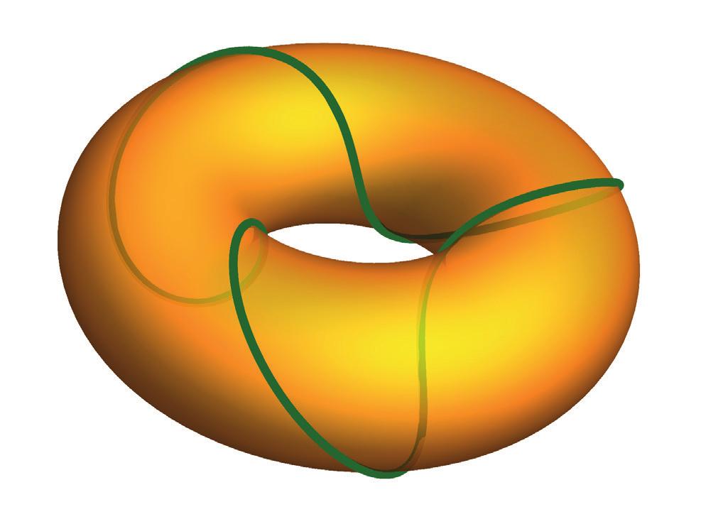 JONAS LARSON Figur 1: Schematisk bild av hur en lösning (x(t), p(t)) (grön kurva) rör sig runt en torus och bildar en periodisk rörelse. BILD: THOMAS KVORNING för ett visst värde på energin E.