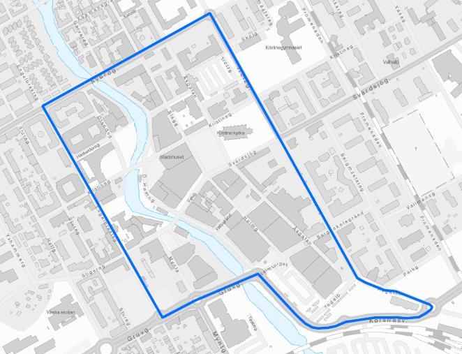 Samrådshandling - Trafiknätsplan - Styrdokument Längs Nybrogatan finns närliggande bostadsbebyggelse i form av flerbostadshus, närmast Hanröleden finns en större parkeringsplats.