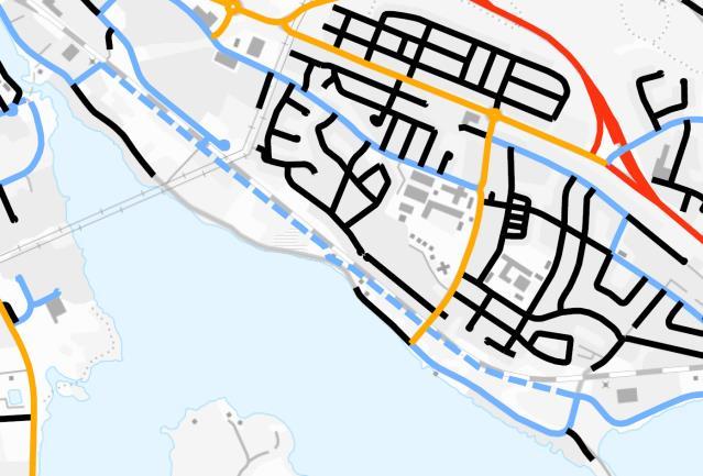 Samrådshandling - Trafiknätsplan - Styrdokument brektsgatan, Nybrogatan, Trotzgatan, Åsgatan, Korsnäsvägen och Gruvgatan bildar tillsammans denna ring runt centrum.