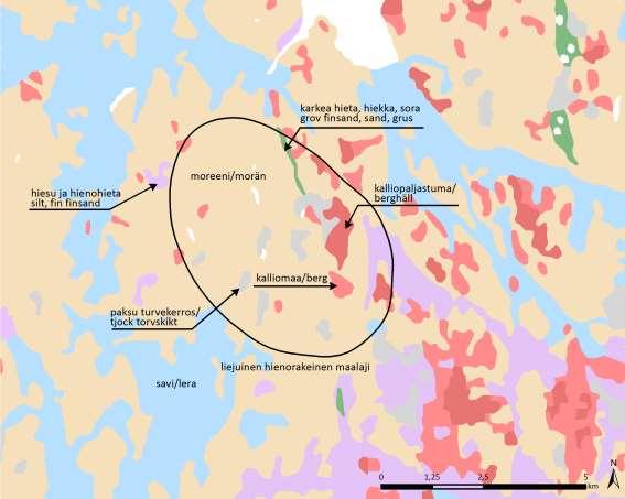 Bild 9.12. Jordmån på projektområdet (GTK 2014).