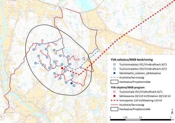 på rutten riksväg 8 (Karlebyvägen) regionväg 725 (Larvvägen) förbindelseväg 17747 (Mullosvägen) en ny privatväg/korpilahtigränden.