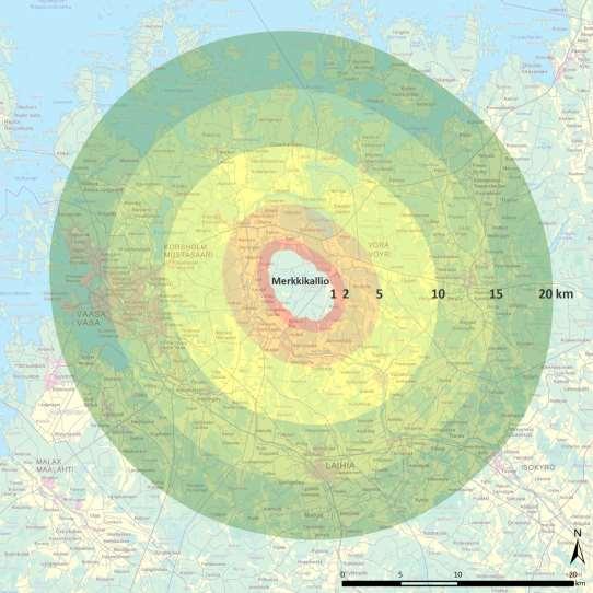 I tabell 7.1 presenteras preliminära avgränsningar av granskningsområdena för projektets konsekvenser.