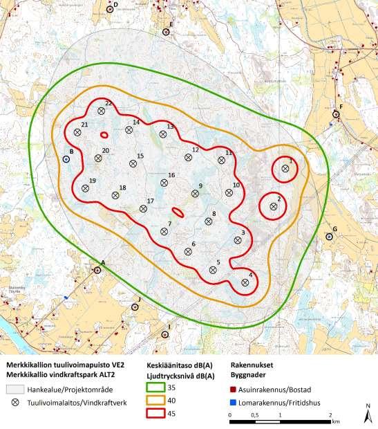Byggandet av vindkraftsparken bedöms inte ändra områdets ljudlandskap i betydande grad eller orsaka betydande