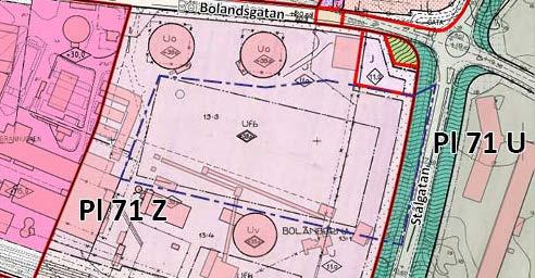 TIDIGARE STÄLLNINGSTAGANDEN, forts Gällande detaljplaner För Boländerna 13:5 gäller Pl 71 Z kvarteret Brännugnen.