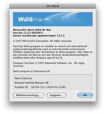 Starta programmet Word. 2.