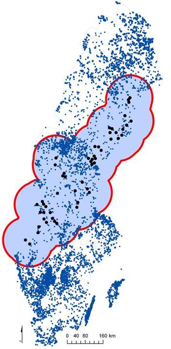 Kolonisering av kalkade myrar 27% av kärlväxterna koloniserade 1 myr 67% av mossorna koloniserade 1 myr Antal koloniserade myrar: