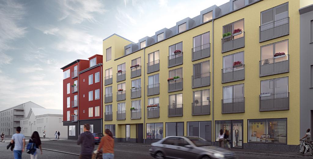 Arkitekt: Christer Engdahl Arkitektens tankar om fastigheten Kvarteret rymmer totalt 53 lägenheter. Ett gatuhus med fem våningar och ett gårdshus med två våningar.