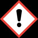 Faropiktogram : Signalord : Varning Faroangivelser : H319 Orsakar allvarlig ögonirritation. Skyddsangivelser : Förebyggande: P280 Använd ögonskydd/ ansiktsskydd.