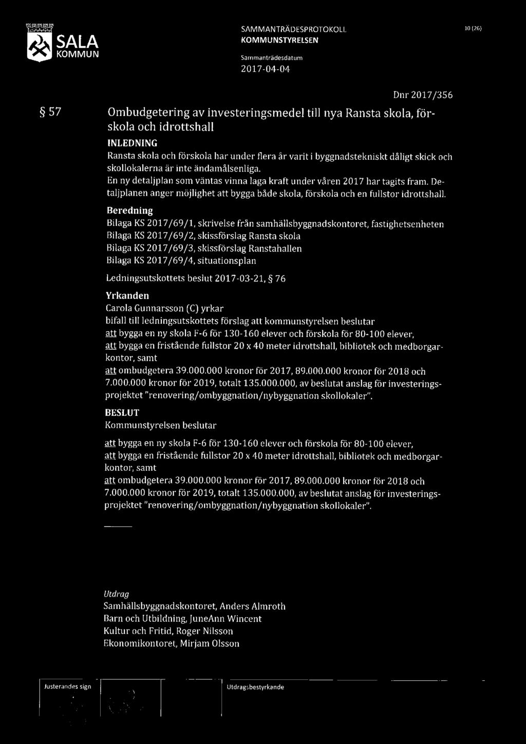 SALA SAMMANTRÄDESPROTOKOLL 1006?