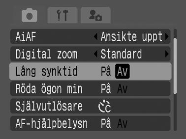 *Grundinställning. Ställ in Lång synktid Fotograferingsmetod Fotografering Du kan fotografera med blixt med långa slutartider.