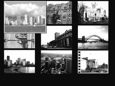 Visa bilder i grupper om nio (Indexvisning) 1 Tryck zoomreglaget mot. Du kan visa upp till nio bilder samtidigt.